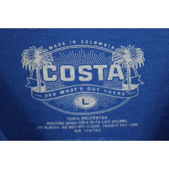 Costa Fishing t-shirt blue Mens large New - Picture 6 of 6